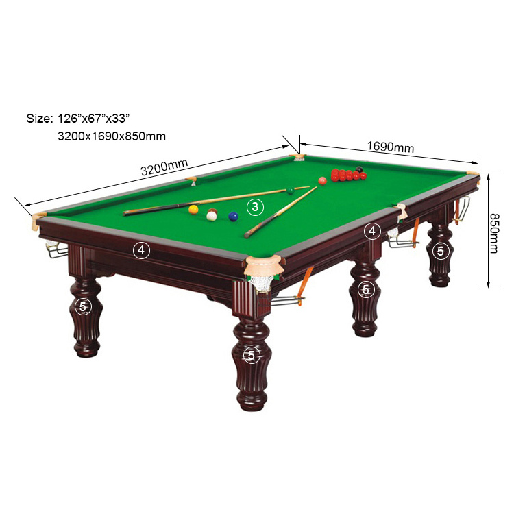 SZX Professional solid wood usa snooker pool table 10ft with slate for sale