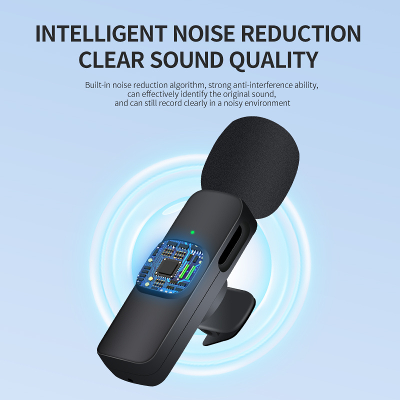 Wireless collar microphone mobile phone live microphone bluetooth recording radio noise reduction mini microphone