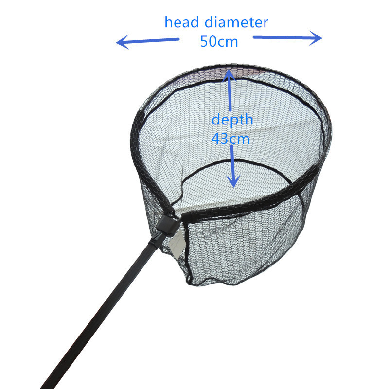 fishing equipment deep large fish net extending foldable telescopic pole handle hand fishing net with rubber coating head