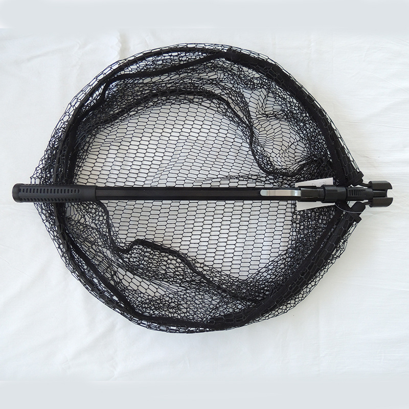 fishing equipment deep large fish net extending foldable telescopic pole handle hand fishing net with rubber coating head