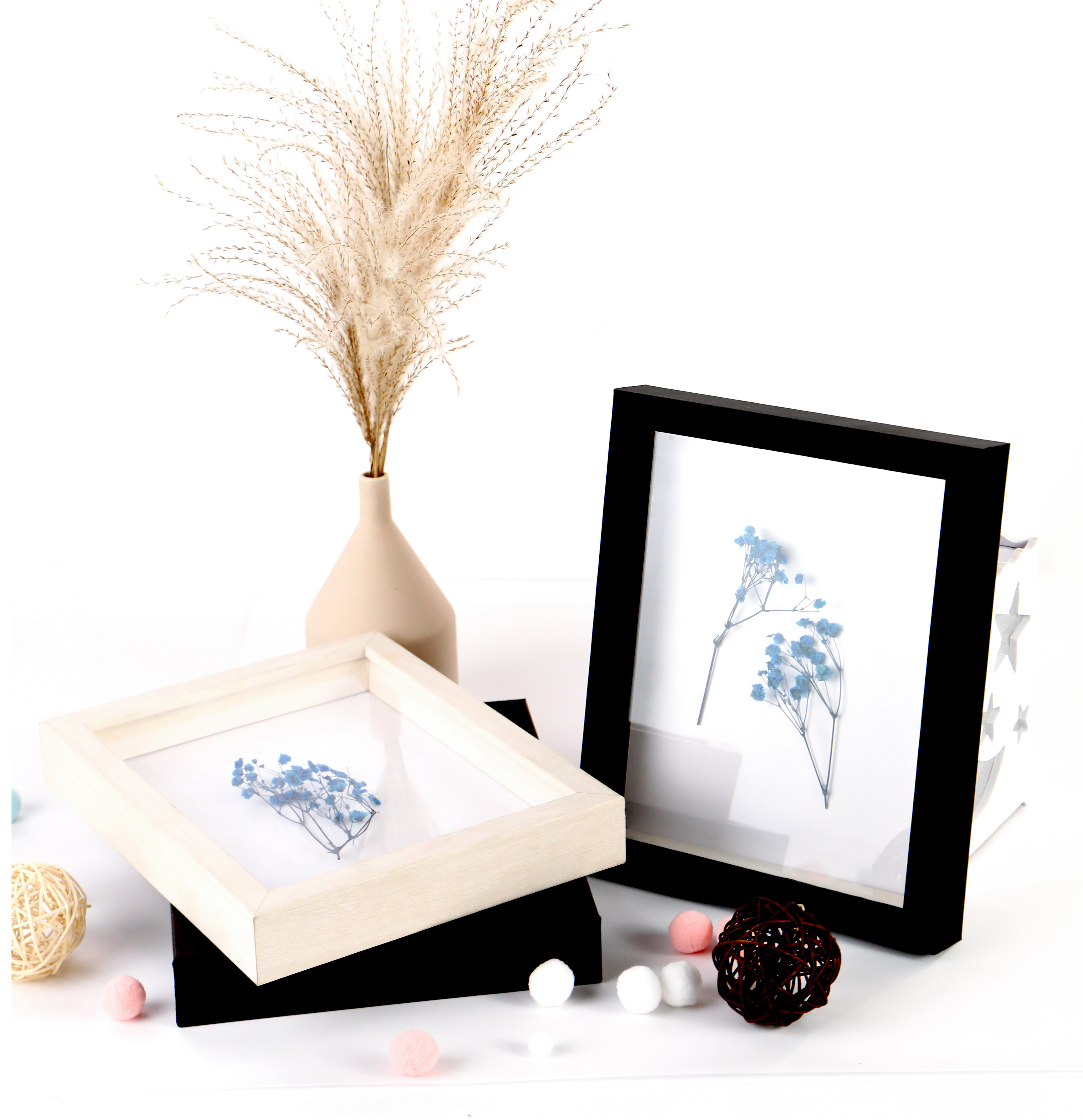 Wooden Photo Picture Frame High Quality 3D Deep Acrylic Shadow Box Frames With Glass Wholesale Bulk 12X12