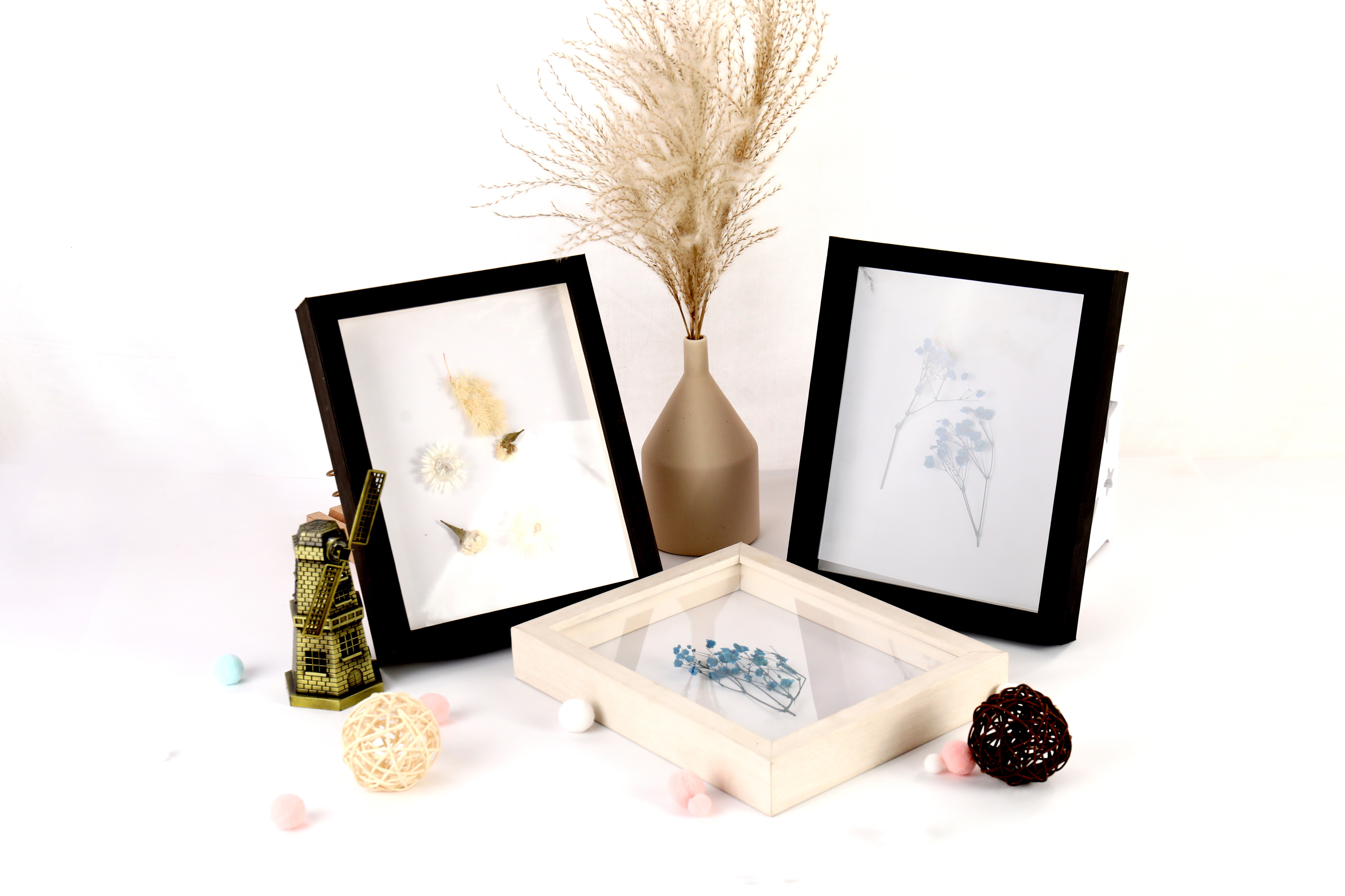 Wooden Photo Picture Frame High Quality 3D Deep Acrylic Shadow Box Frames With Glass Wholesale Bulk 12X12