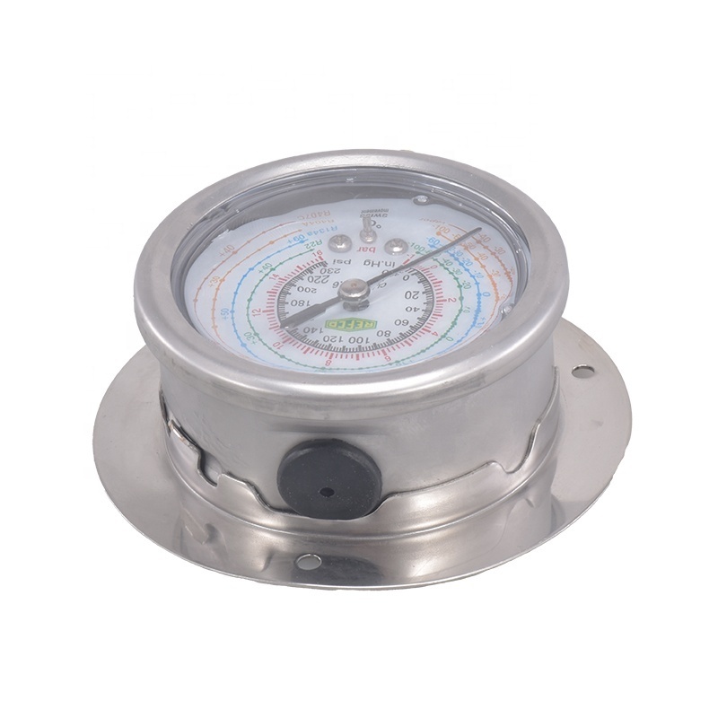 SROF-04 High quality Custom Stainless Steel R22 R134a R404A R407c Refrigerant Pressure Oil Gauge