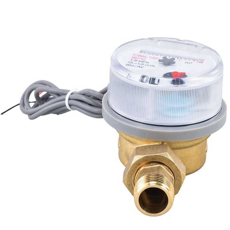 BWVA DN 15 DN 20 R160 Reinforced Glass Single Jet Domestic Water Meter Single-Jet Mechanical Water Meter Reader With Pulse Line