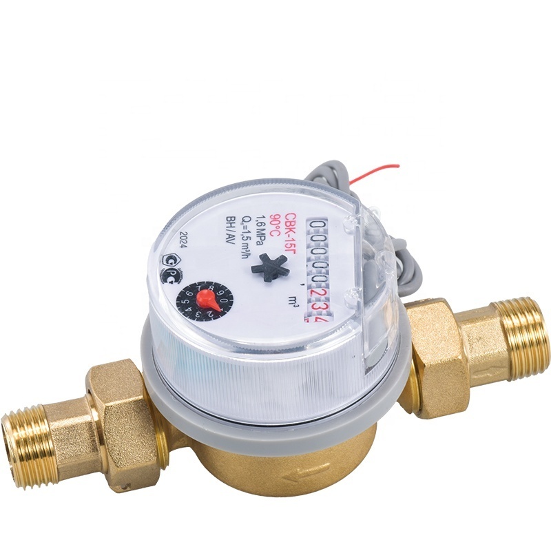 BWVA DN 15 DN 20 R160 Reinforced Glass Single Jet Domestic Water Meter Single-Jet Mechanical Water Meter Reader With Pulse Line