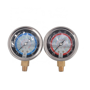 1/8NPT Manifolds Gauges Air Condition R22 R404a R134a R410a Refrigerant Manifold Pressure Gauge AC.137.042 Double Gauge Movement