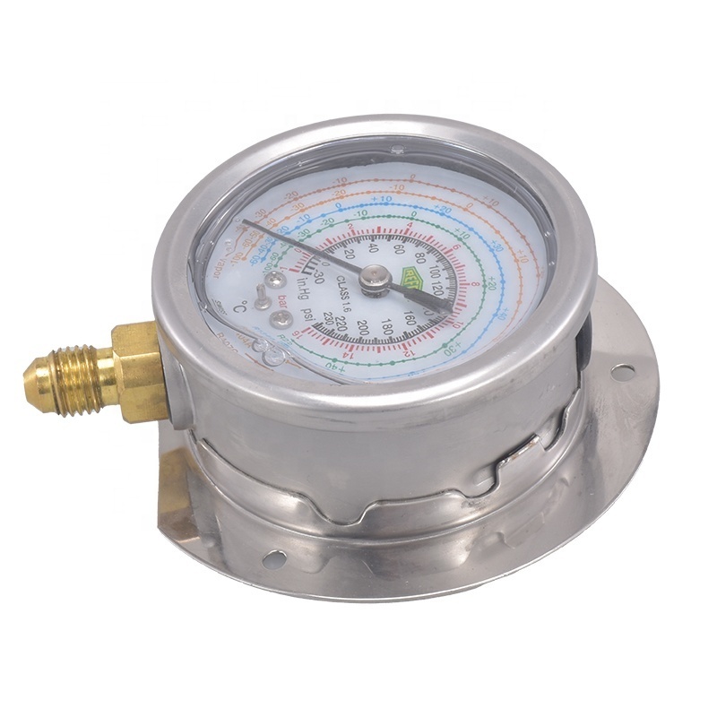 SROF-04 High quality Custom Stainless Steel R22 R134a R404A R407c Refrigerant Pressure Oil Gauge