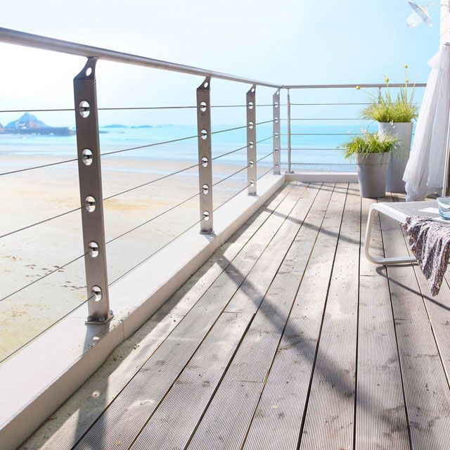 High Quality 316 Stainless Steel brushed wire cable balustrade/railing system/safety cable fence