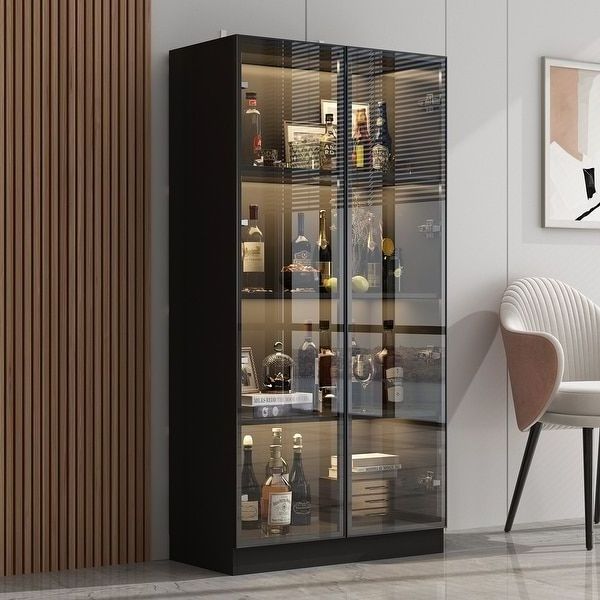 hotel modern stainless steel wine cooler restaurant whiskey wine rack display living room wine bar cabinet