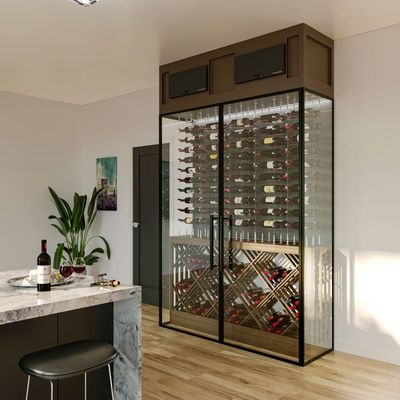 hotel modern stainless steel wine cooler restaurant whiskey wine rack display living room wine bar cabinet