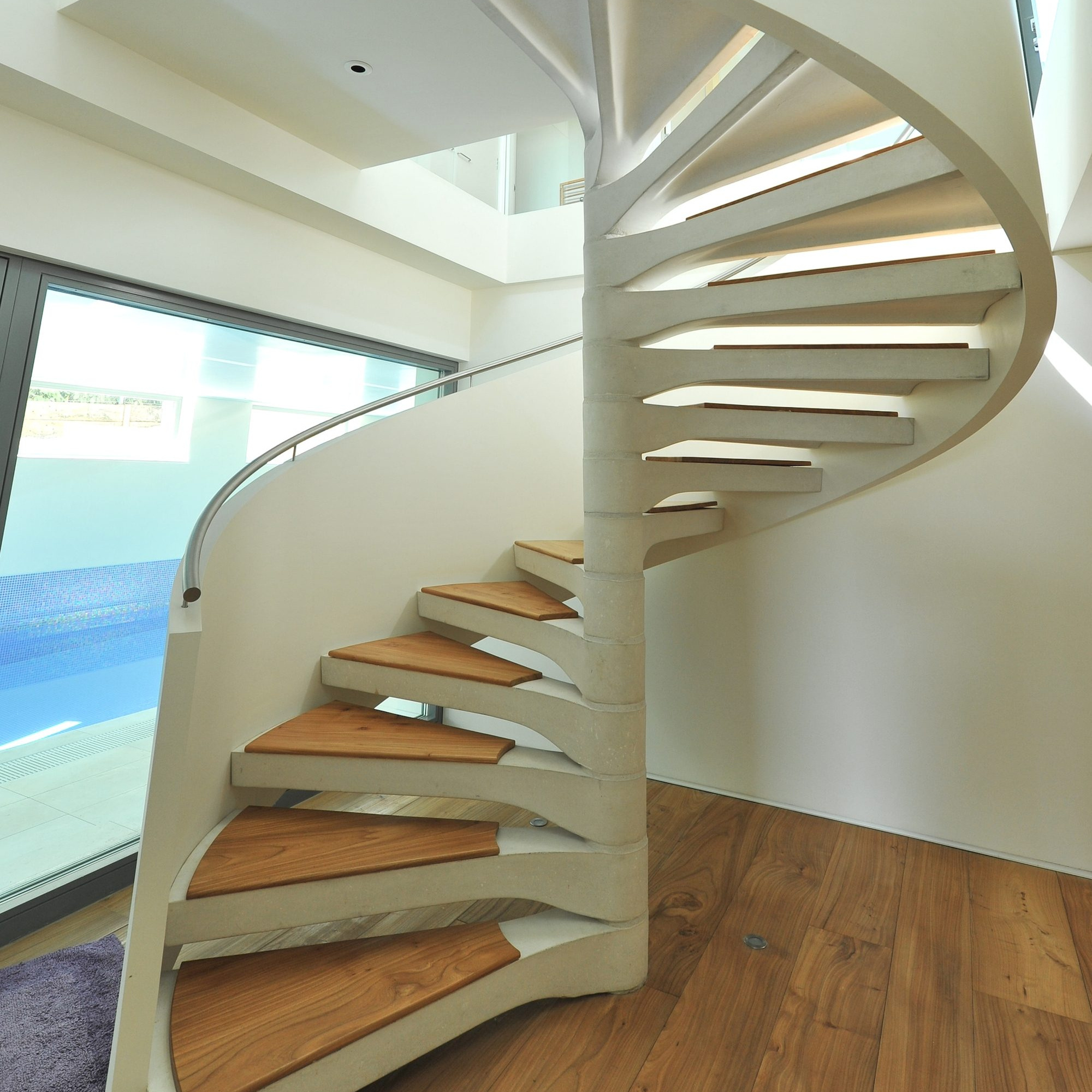 Customized China Factory Supplier Indoor Art Metal Stairs Stainless Steel Structural Design Spiral Staircase