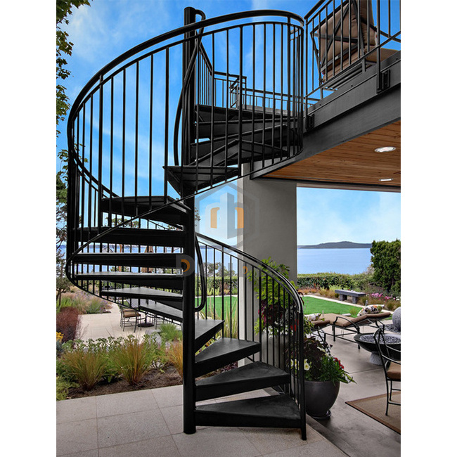 Outdoor hot galvanized/powder coated carbon steel spiral stair/customized spiral staircase used