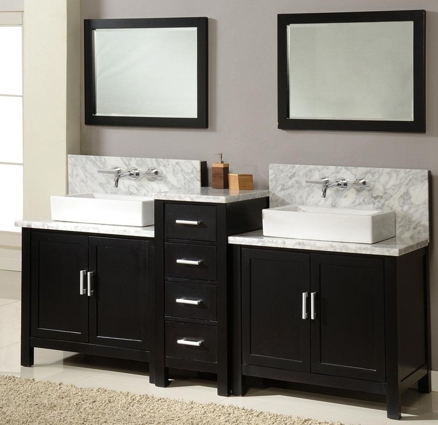 Factory Directly Chinese Double Sink Modern Bathroom Vanity Cabinet With Mirror Hinges