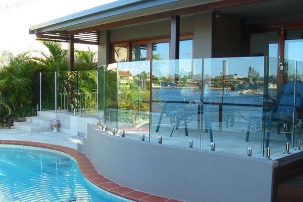 Outdoor Frameless Balustrade Glass Railing 10-12mm Australia Glass Pool Spigot And Pool Glass Fence