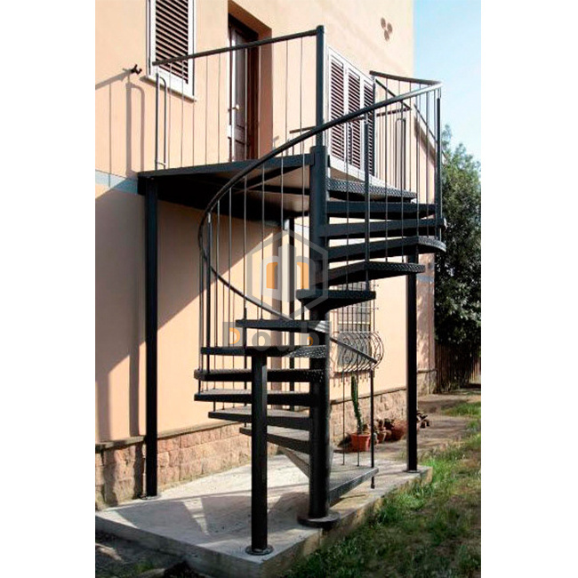 Galvanized Outdoor Steel Structure Staircase Spiral Stairs A3 Steel / Stainless Steel DB-S4009 Easy Assemble CN;GUA