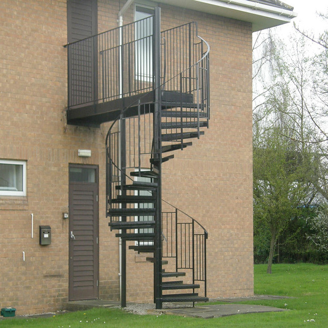 Factory price exterior galvanized/powder coated carbon steel spiral stair/customized spiral staircase