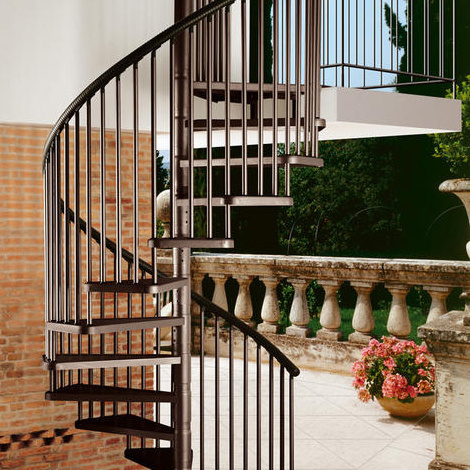 Outdoor steel metal spiral staircase powder coated/hot galvanized carbon steel spiral stair