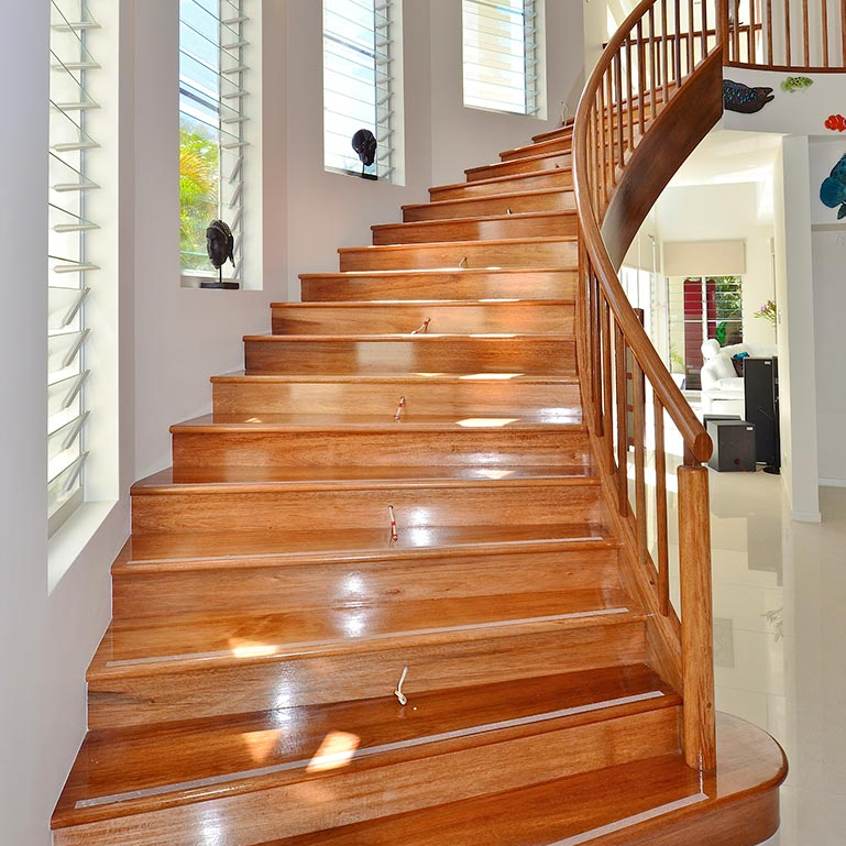 DB Zigzag Beam  Home Floor White Oak Staircases Wooden Portable Stair Closed Steps for America