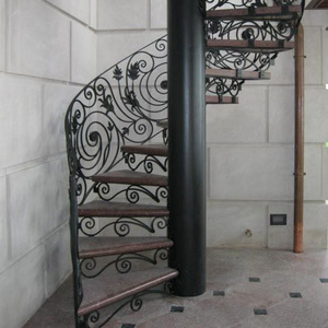 Customized indoor wrought iron spiral staircase design from Foshan stair factory