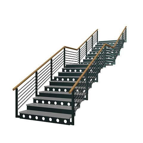 Durable and High Quality Simple Design Outdoor Carbon Steel Staircase Design Galvanized Straight Staircase