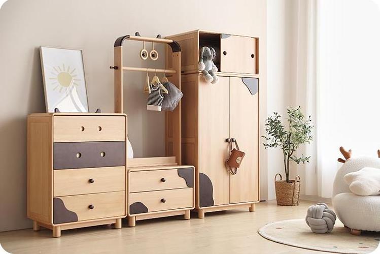 Children wooden foldable wardrobe portable closet