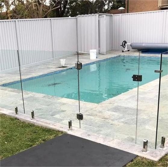 DBM Anti-corrosion  Swimming Pool Fence with 10-12mm Tempered Glass and  Stainless steel Glass Spigots