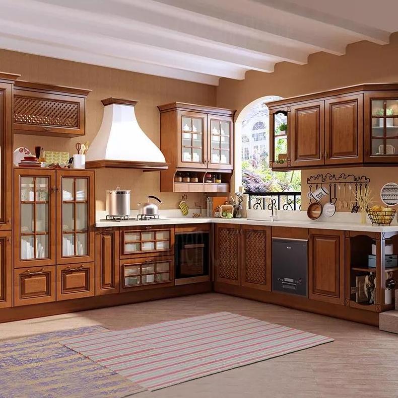 Solid wood kitchen cabinet sets & accessories customized cupboard made in china high quality kitchen cabinets