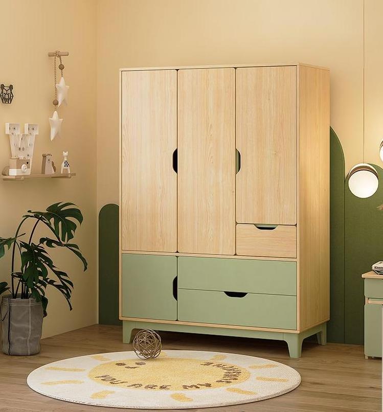 Children wooden foldable wardrobe portable closet