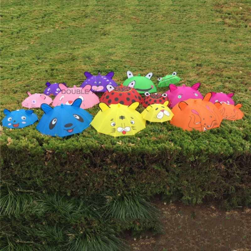 Wholesale Mini Cartoon Animal Umbrella 30cm Kids Photo Props Small Straight Umbrella