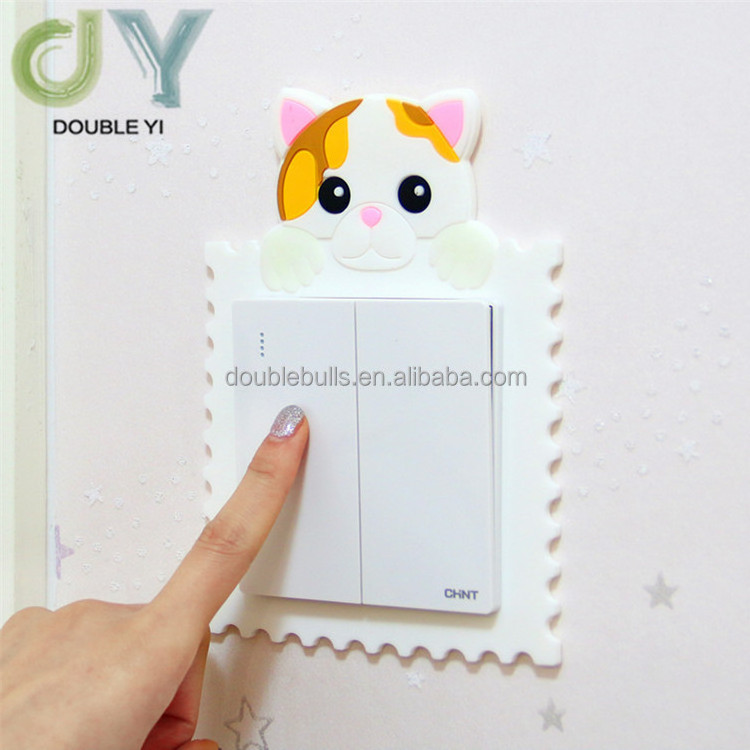 Cartoon Creative Silicone Socket Protective Cover Wall Sticker Luminous Household Switch Decoration Sticker