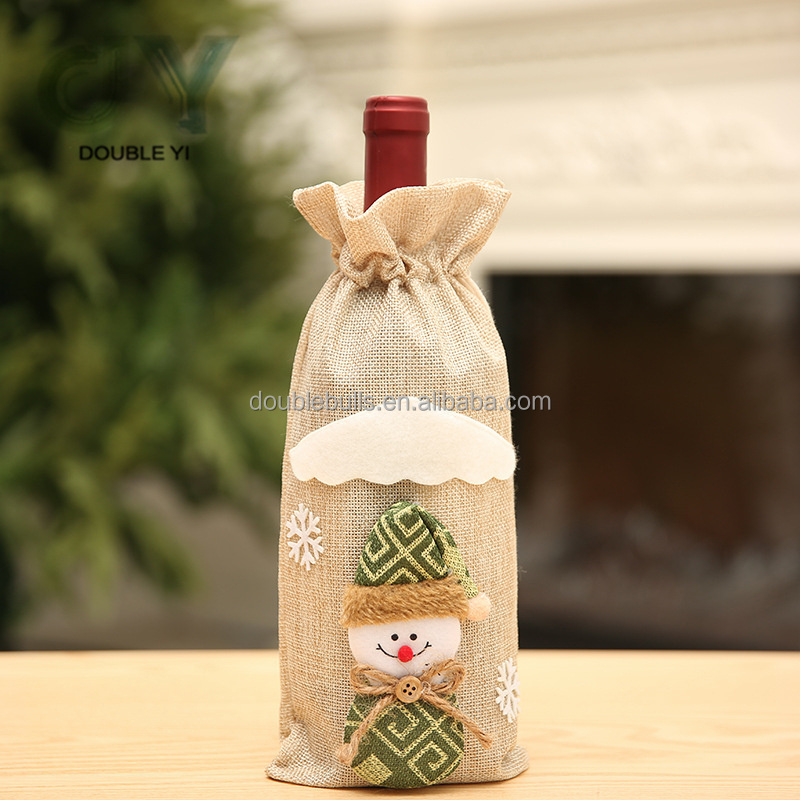 2021 Christmas new product red wine champagne wine bottle cover table decoration