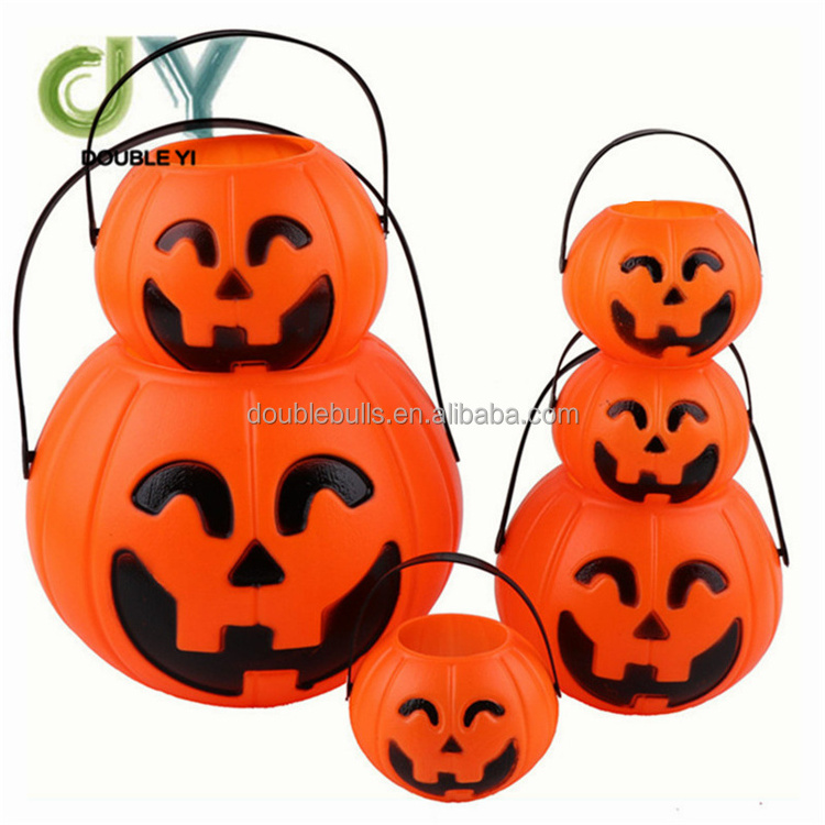 Wholesale high quality cheap Halloween pumpkin lantern children's sugar bowl portable plastic pumpkin bucket