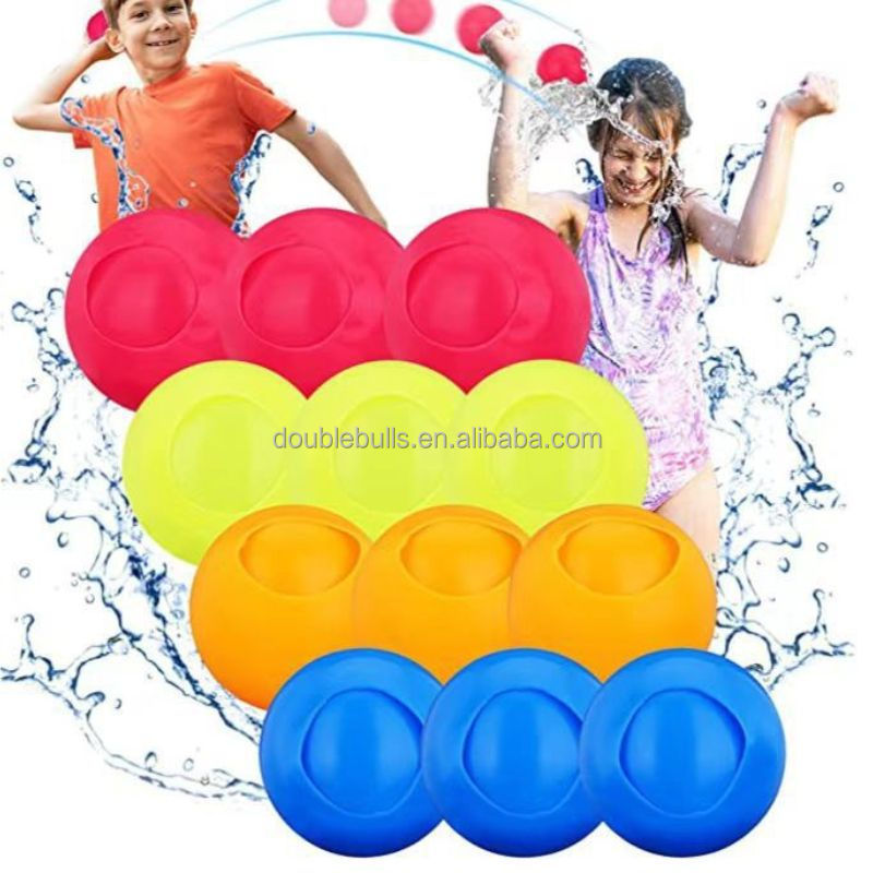 Silicone Water Balloon Kids Water Polo Reusable Quick Fill Easy Water Bomb Splash Ball