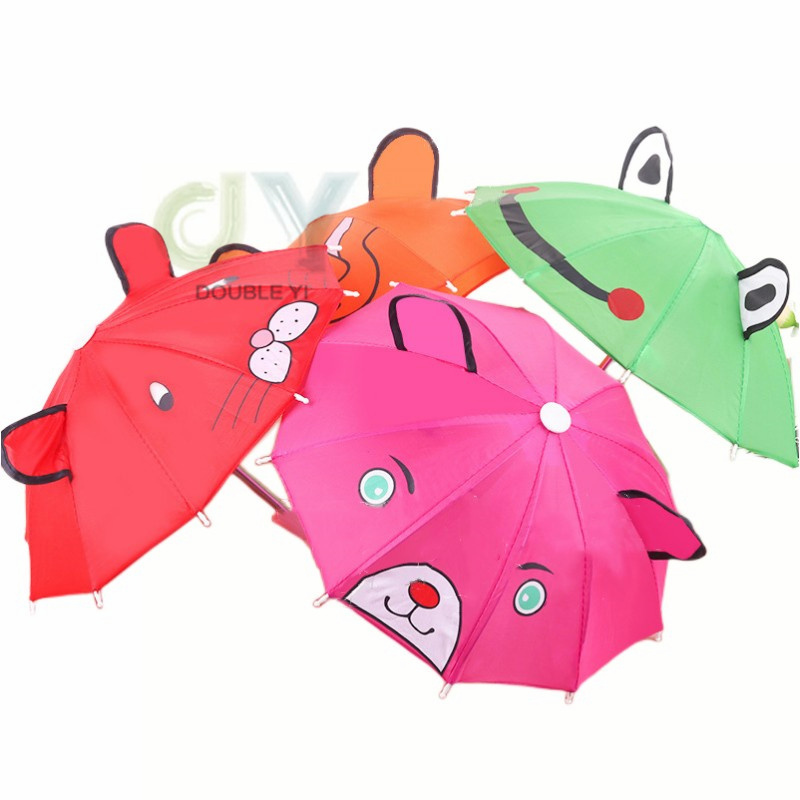 Wholesale Mini Cartoon Animal Umbrella 30cm Kids Photo Props Small Straight Umbrella