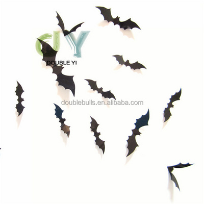 Wholesale Simulation Bat Spider 3D Sticker Halloween Wall Decoration Stickers