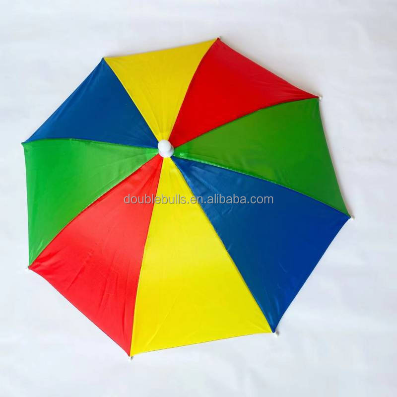 Wholesale outdoor lightweight sunny umbrella hat umbrella head wearing elastic belt umbrella