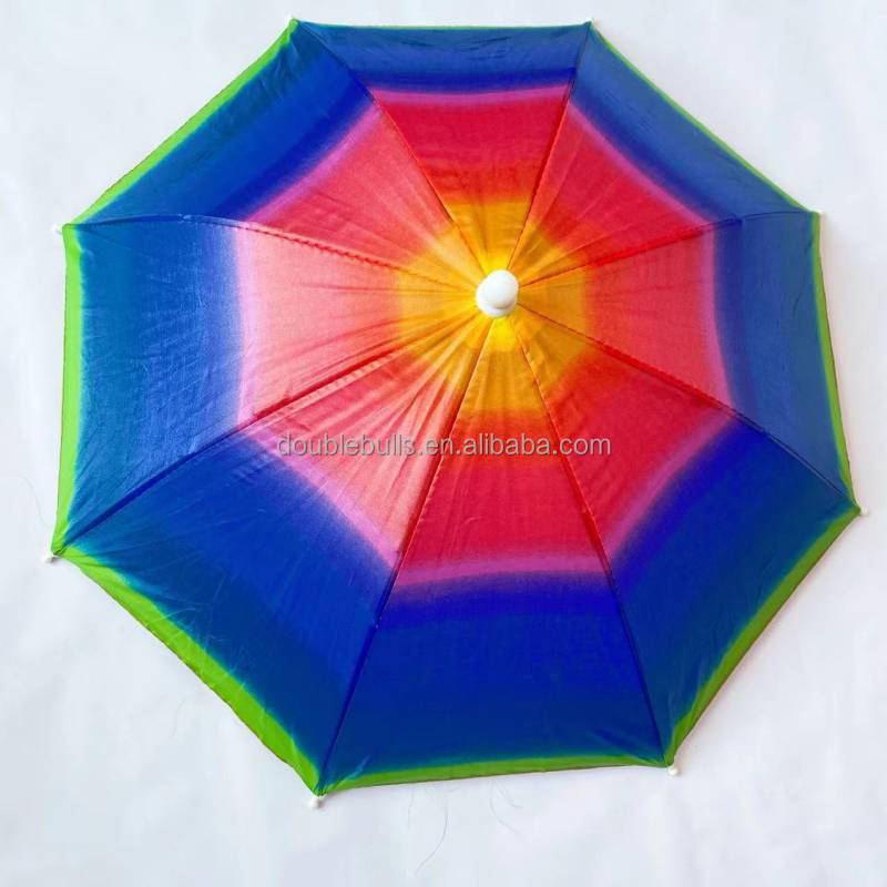 Wholesale outdoor lightweight sunny umbrella hat umbrella head wearing elastic belt umbrella