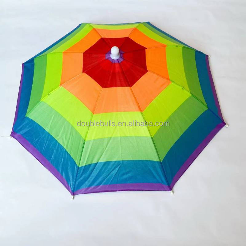 Wholesale outdoor lightweight sunny umbrella hat umbrella head wearing elastic belt umbrella