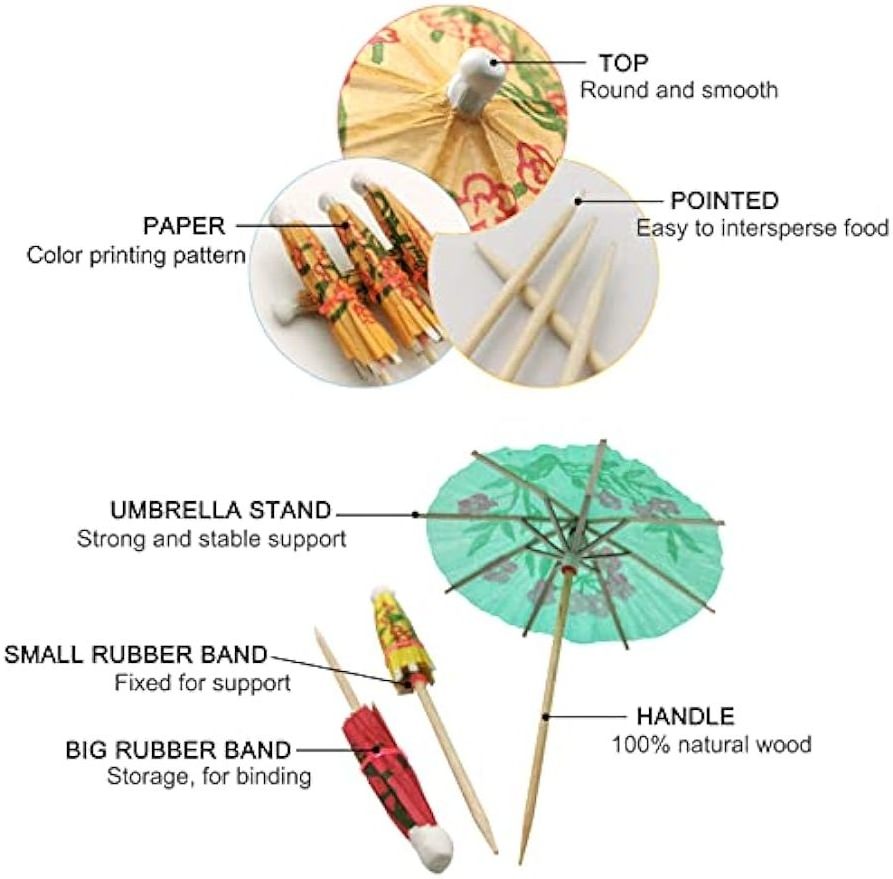 Top Cocktail Umbrella Drink Umbrella Toothpicks for Drink&Food