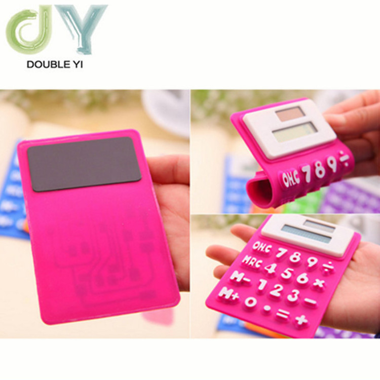 Cheap mini soft silicone 8 digital solar calculator wholesale