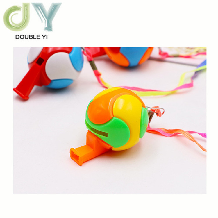 Colorful soccer shape plastic whistle  Football fan cheering  whistle Kids toy whistle