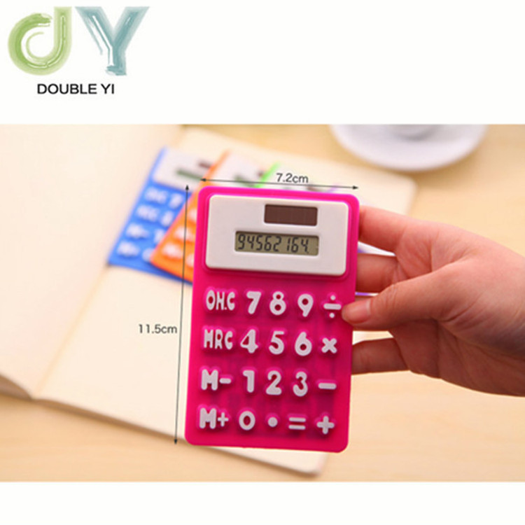 Cheap mini soft silicone 8 digital solar calculator wholesale