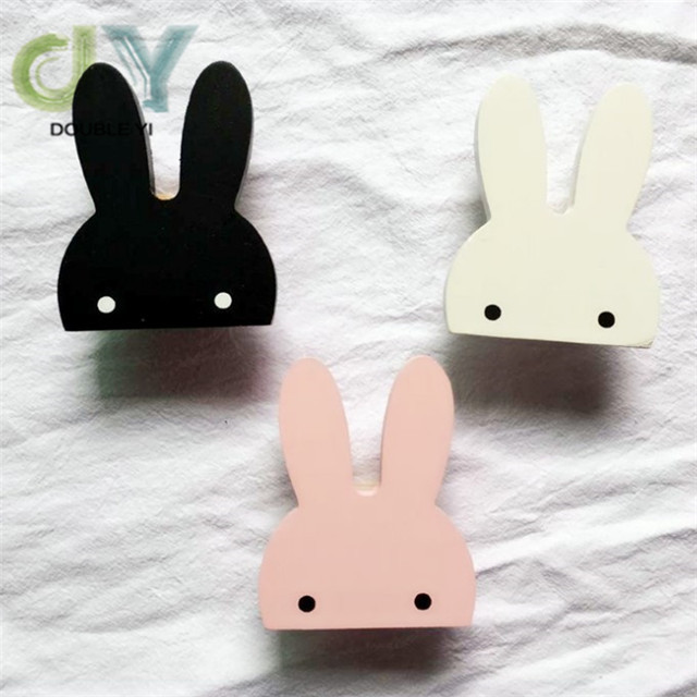 Rabbit wall decoration wood hook Kids Baby Room Nursery Decor Coat Hook / Antique Children's room cartoon hanging wood hook