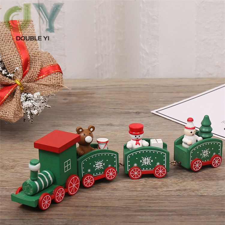 Wholesale Christmas Decoration Wooden Small Train/ Children Bedroom Decoration Christmas Small Train Table Ornaments