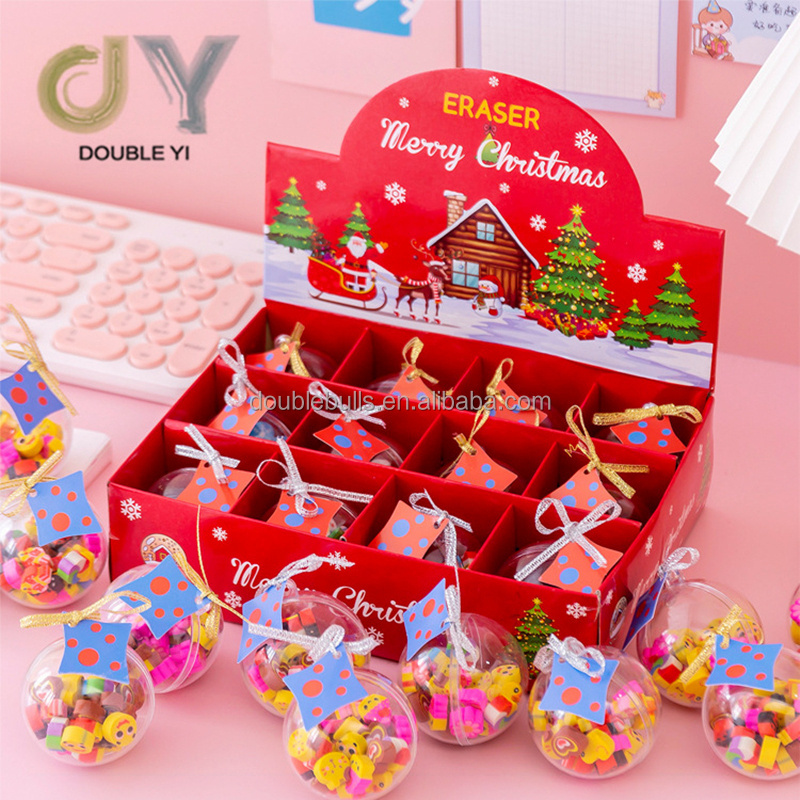 Creative Christmas Ball Eraser Student Christmas Gift Prize Rubber Stationery Eraser