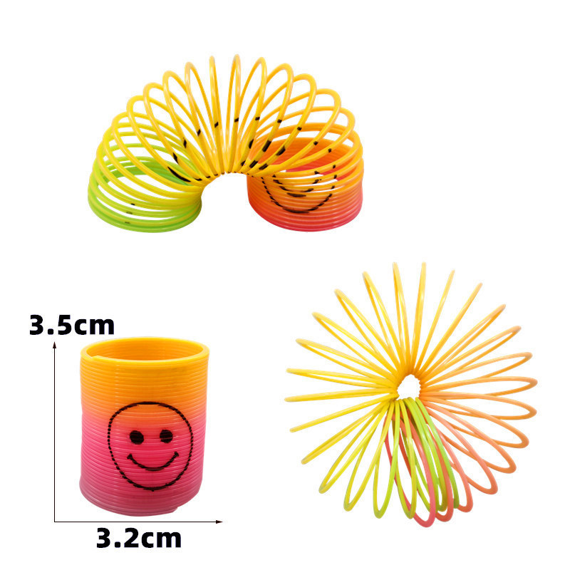 Hot selling mini magic circle spring plastic rainbow circle rainbow Plastic ring