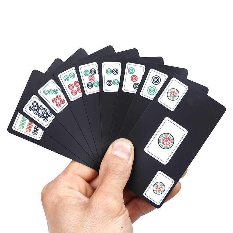 PVC frosted plastic mahjong playing cards travel portable promotion DIY waterproof mini game playing cards