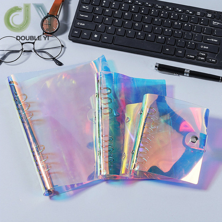 Soft Plastic A7 Notebook Diary Book Loose-leaf Binding Cover Clear PVC Laser Notebook Cover