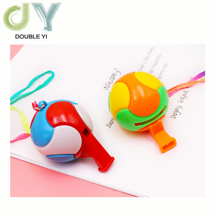 Colorful soccer shape plastic whistle  Football fan cheering  whistle Kids toy whistle