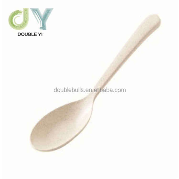 Wholesale high-quality cheap children's plastic spoon small advertising promotional wheat straw spoon